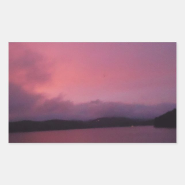 Purple sunset on Lake Arrowhead Sticker (Front)