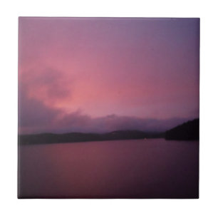 Purple sunset on Lake Arrowhead Tile