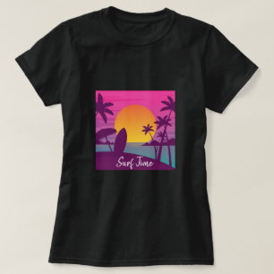 Purple sunset surf beach T-Shirt