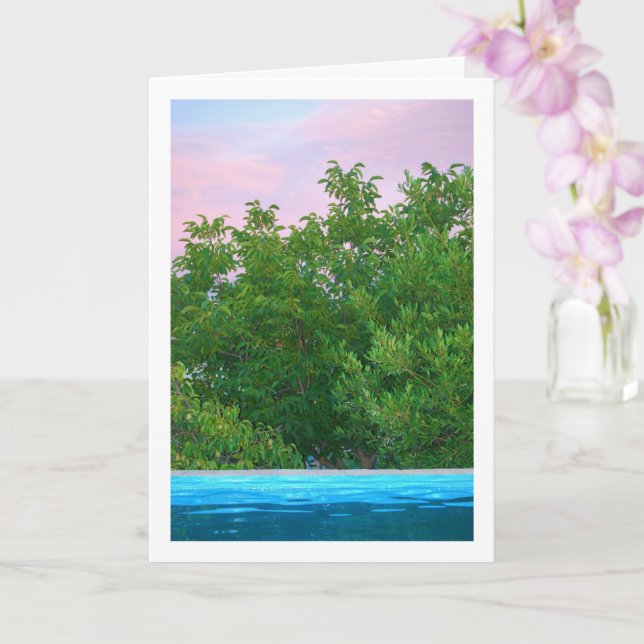 Purple Sunset through Trees Card (Orchid)