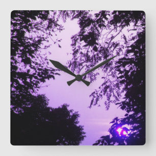 Purple Sunsrise Wall Clock