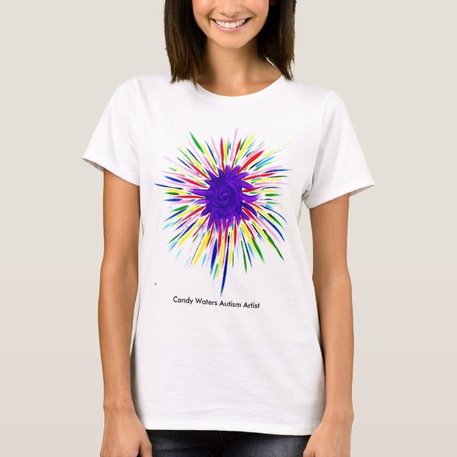 Purple Superhero by Candy Waters Autism Artist T-Shirt (Front)