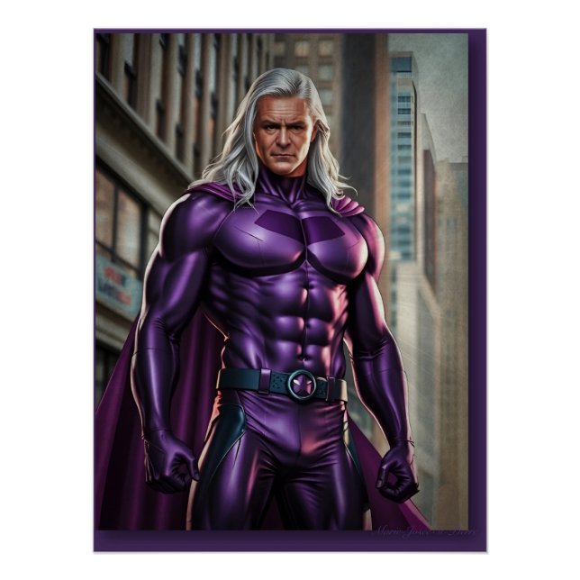 Purple Superhero: Urban Fantasy Poster (Front)