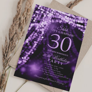Purple   Surprise 30th Birthday Party  Invitation