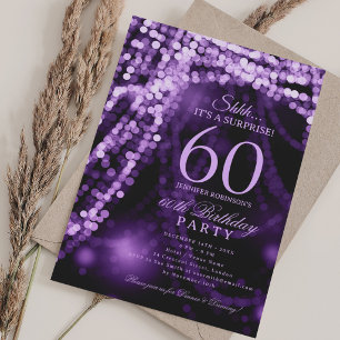 Purple   Surprise 60th Birthday Party  Invitation
