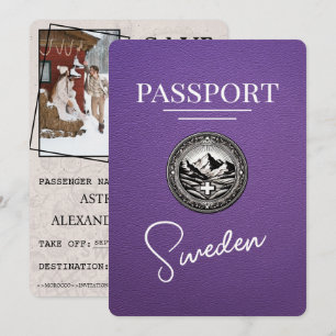 Purple Sweden Passport Save The Date