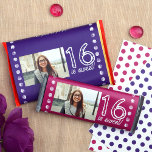 Purple Sweet 16 Birthday Custom Candy Bar Wrapper<br><div class="desc">Personalize your own purple sweet 16 birthday chocolate candy bar label or pastry package with a customized paper label. Purple and white label is attractive with your own wording. Add your own quote on the back for a finishing touch. Use this budget personalized wrapper label for other party favour bags...</div>