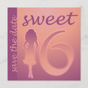 Purple Sweet 16 Save the Date