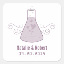 Purple Sweet Chemistry Wedding Stickers