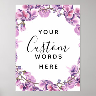 purple sweet pea wedding create your own custom poster