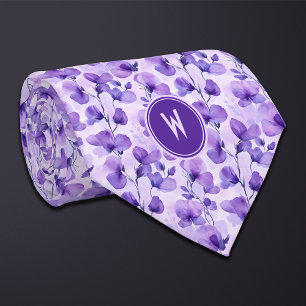 Purple Sweet Peas Floral Tie