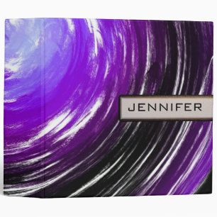 Purple Swirl Abstract Art Binder