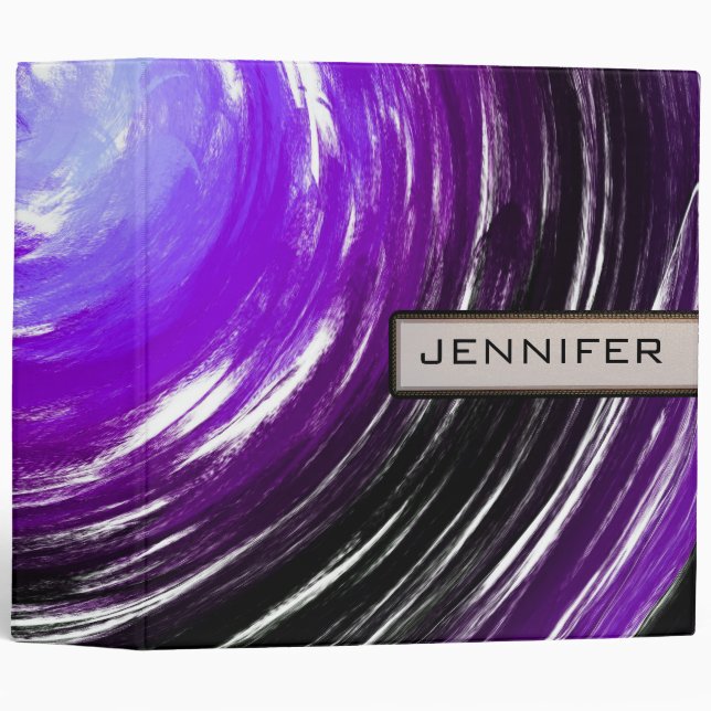 Purple Swirl Abstract Art Binder (Front/Spine)