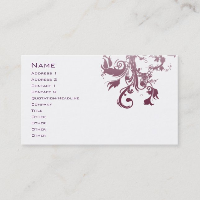 Purple Swirl Business Card (Front)