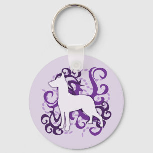 Purple Swirl German Pinscher Keychain