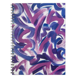Purple Swirl-Hand Painted Abstract Brushstrokes Notebook