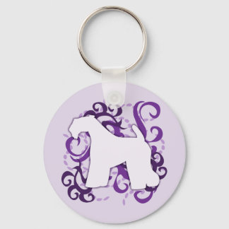 Purple Swirl Kerry Blue Terrier Keychain