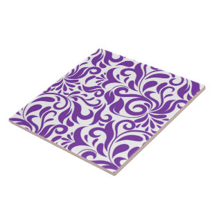 purple swirl leaf tiled pattern tile