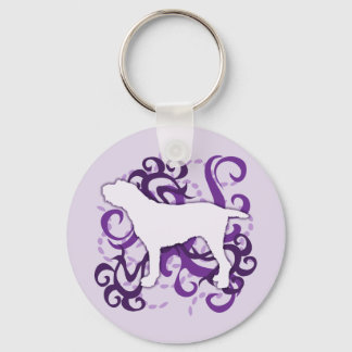 Purple Swirl Spinone Italiano Keychain
