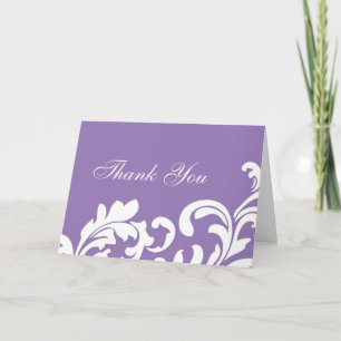 Purple Swirl Thank You Card