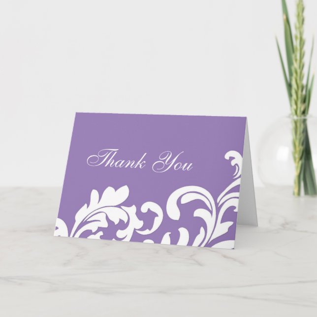 Purple Swirl Thank You Card (Front)
