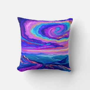 Purple Swirl Throw Pillow