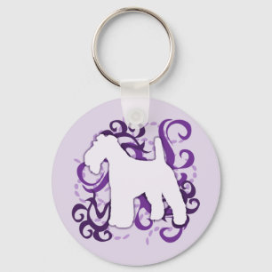 Purple Swirl Wire Fox Terrier Keychain