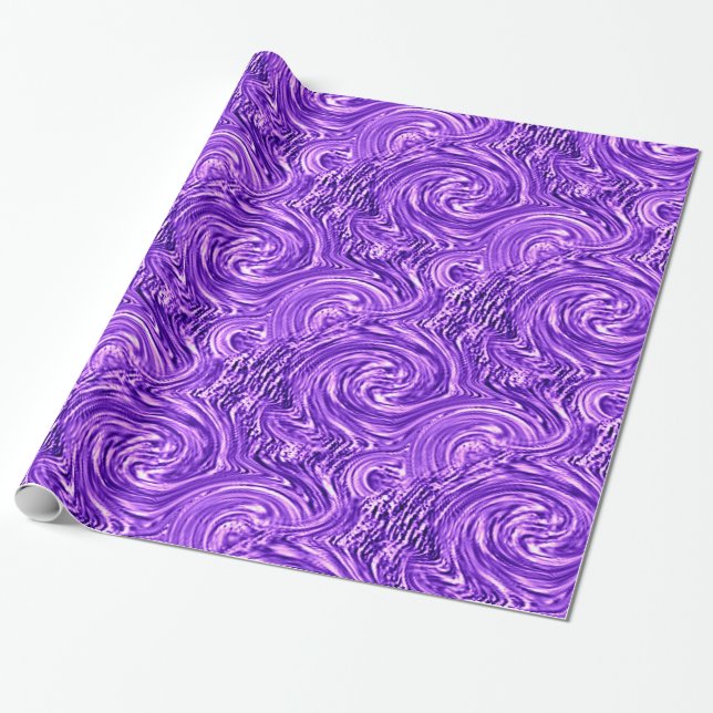 Purple Swirl Wrapping Paper (Unrolled)