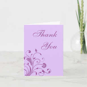 Purple Swirls and Curls Custom Thank You Card