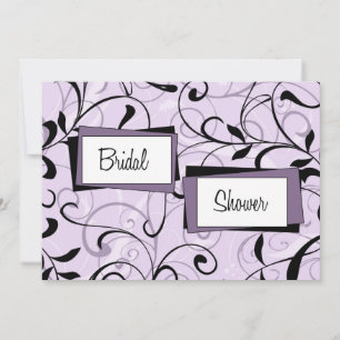 Purple Swirls Bridal Shower Invitation Cards