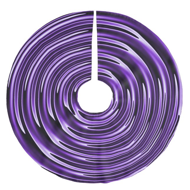 Purple Swirls Brushed Polyester Tree Skirt (Front)