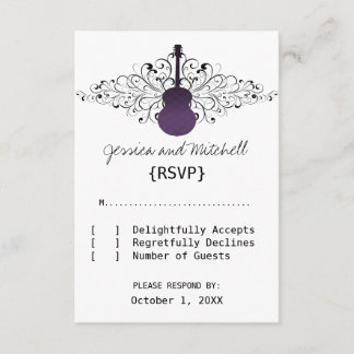 Purple Swirls Guitar Response Card