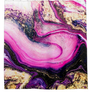 Purple swirls marble with glitter gold