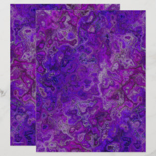 Purple Swirly Marble Scrapbook Paper 2-Sided Page