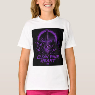 Purple Sword Heart – Clean Your Heart T-Shirt