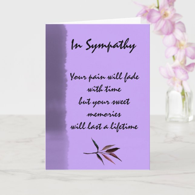 Purple Sympathy Card with Flower (Orchid)