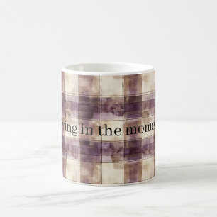 Purple Tan Cream Stripes Coffee Mug