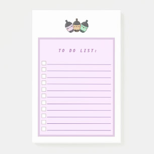 Purple Taro Bubble Tea Boba To Do List Post-it Notes