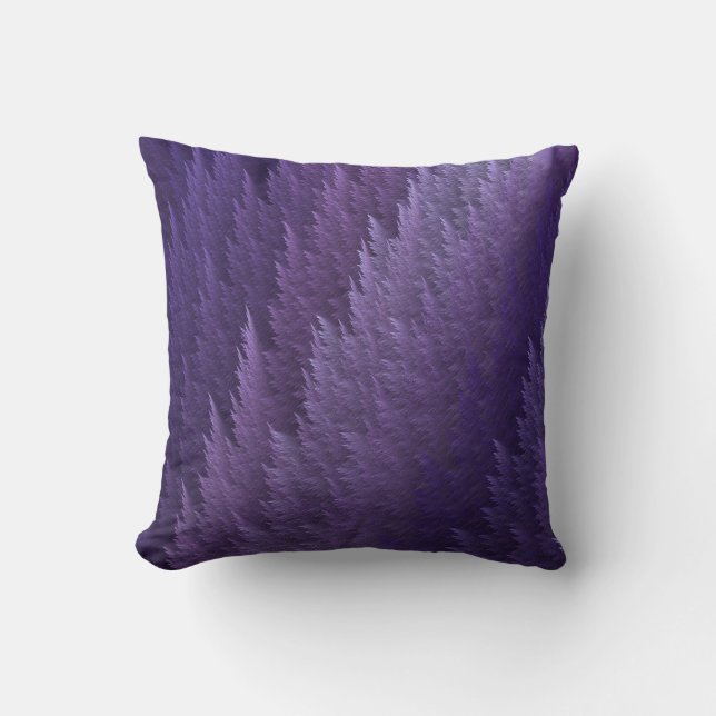 Purple Tartan Feather Pattern Design Throw Pillow (Front)