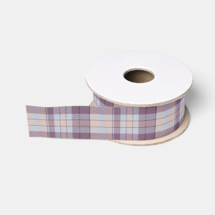 Purple tartan grosgrain ribbon