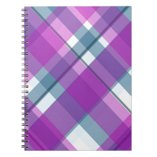 Purple Tartan Pattern Notebook