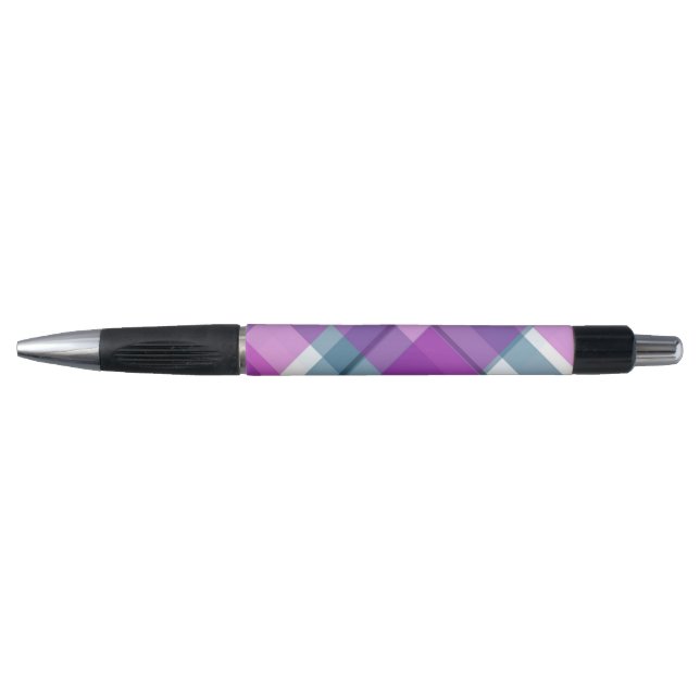 Purple Tartan Pattern Pen (Front)