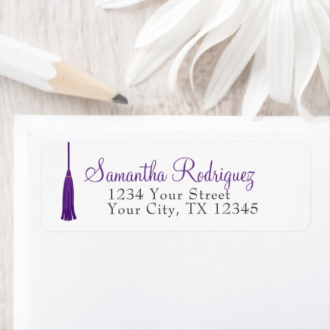 Purple Tassel Graduation Label (Insitu)