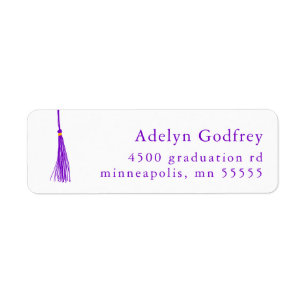 Purple Tassel Graduation Return Adresse
