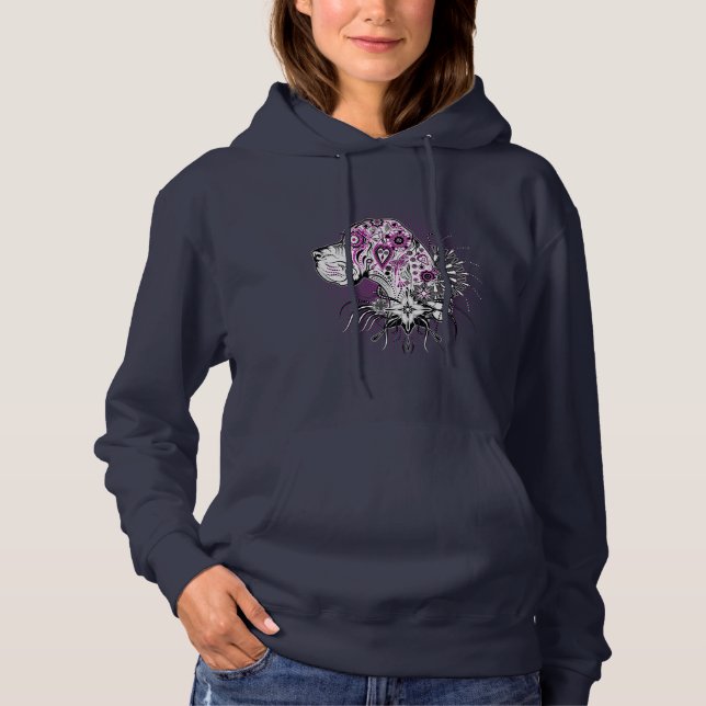 Purple Tattoo Styled Great Dane Hoodie (Front)