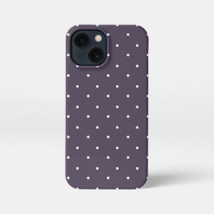 Purple Taupe and white Polka Dots Phone Cases