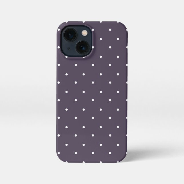 Purple Taupe and white Polka Dots Phone Cases (Back)