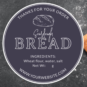 Purple Taupe Rustic Sourdough Bread  Sticker
