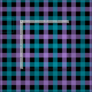 Purple, Teal and Black Plaid Fabric