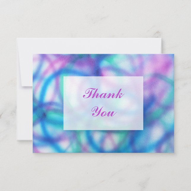 Purple, Teal and Blue Thank You Message (Front)